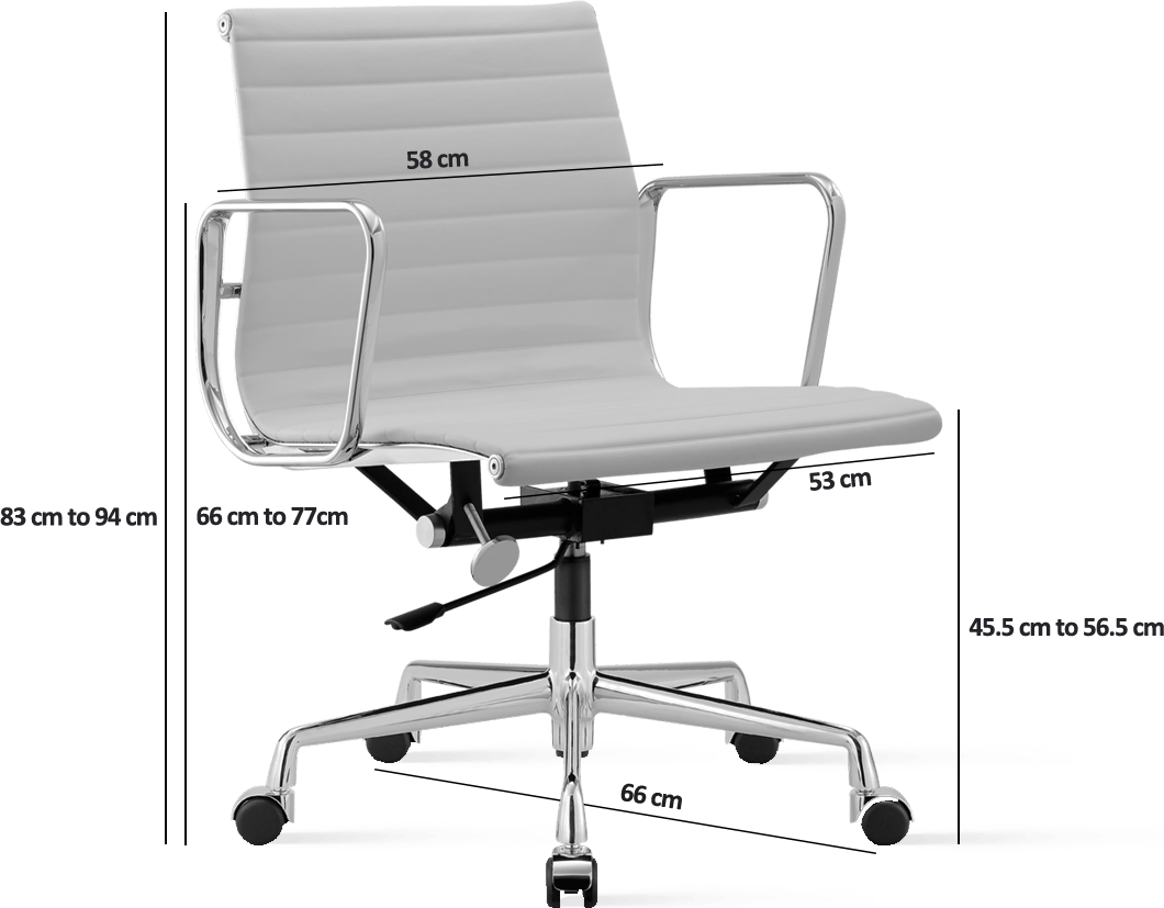 Chaise de bureau style Eames EA117 en cuir