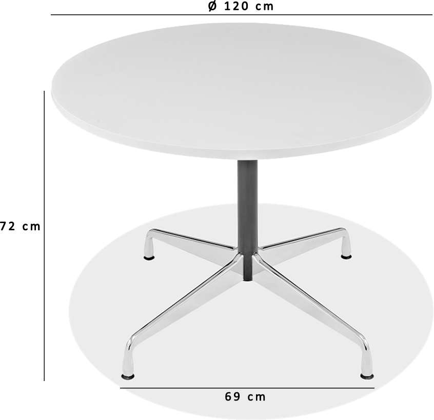 Table de conférence ronde style Eames