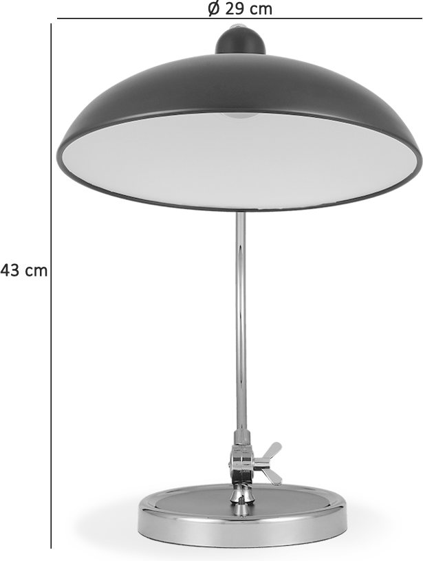 Kaiser Idell Style Table Lamp - Matt Black / Brass 6631T Luxe