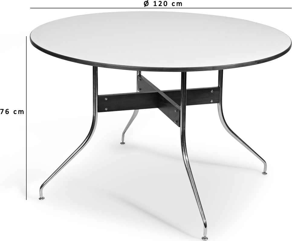 Table de salle à manger ronde à pieds mobiles