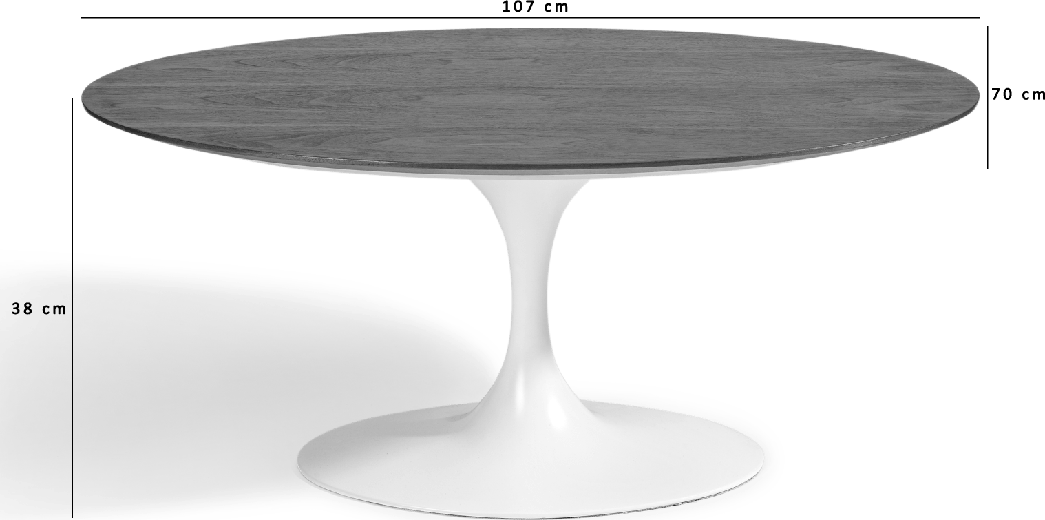 Table basse ovale Tulip - Noyer