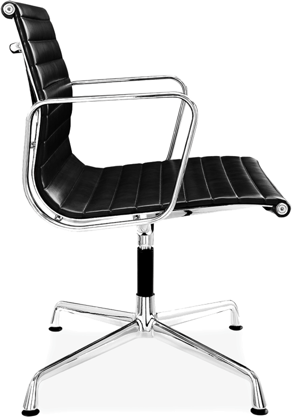Chaise de bureau style Eames EA108 en cuir Black image.