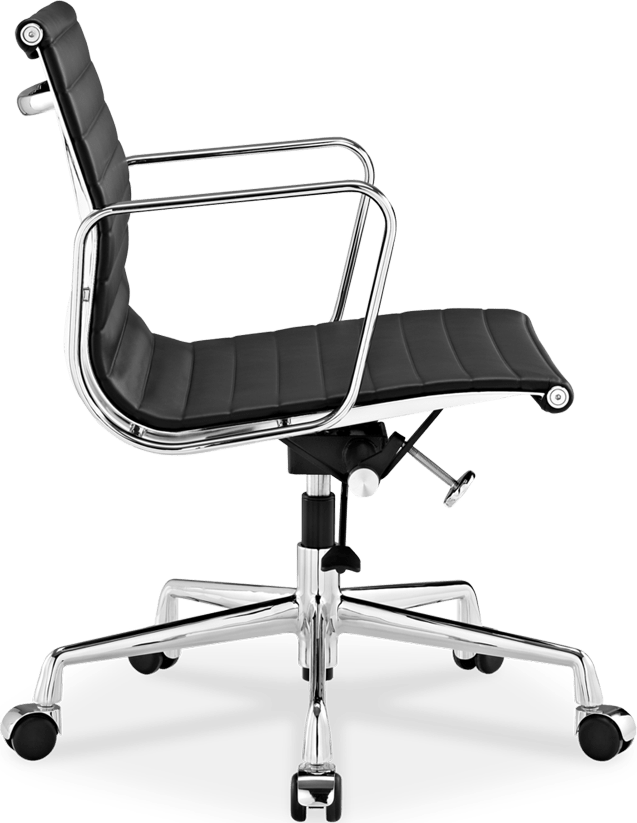 Chaise de bureau style Eames EA117 en cuir PU Black Style Leather image.