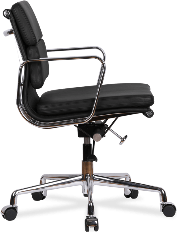 Eames Style Office Chair EA217 Leather Black image.