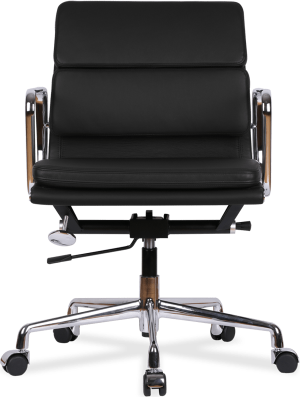 Eames Style Office Chair EA217 Leather Black image.