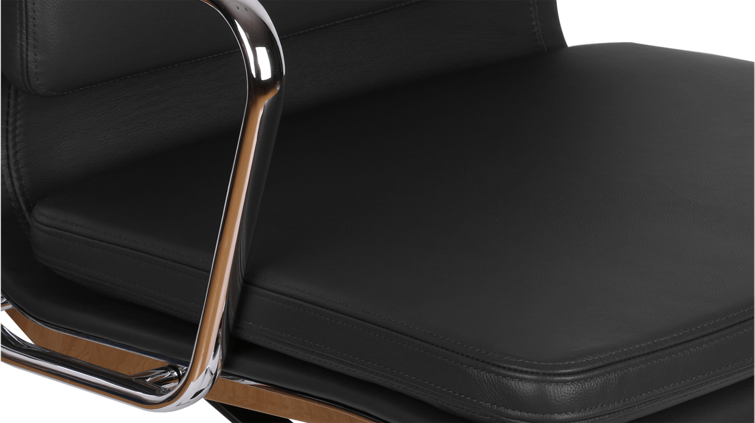 Eames Style Office Chair EA217 Leather Black image.