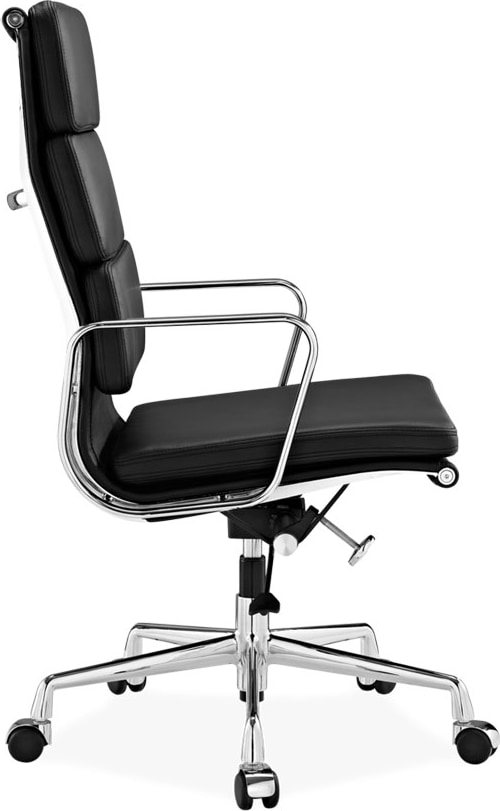 Chaise de bureau style Eames EA219 en cuir Black image.