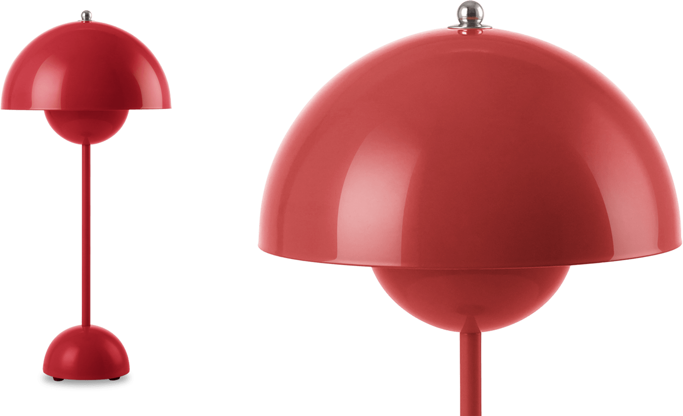 Flowerpot Style Table Lamp Red image.