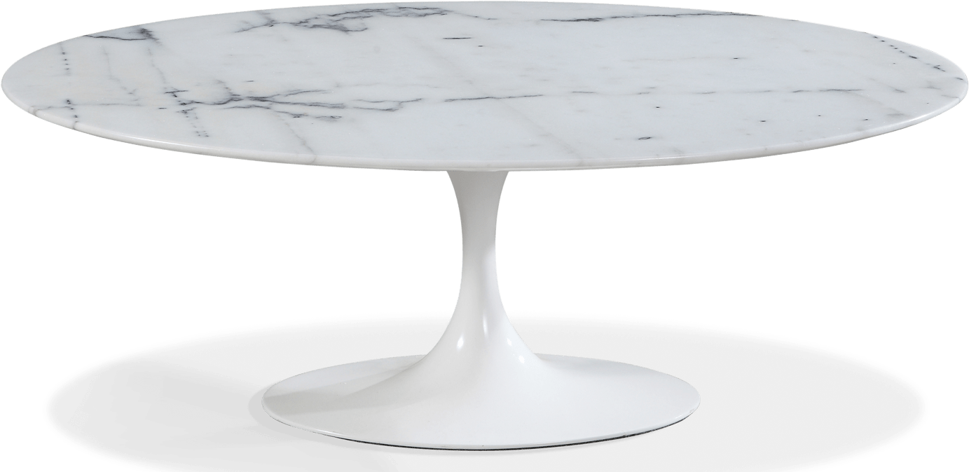 Tulip Oval Coffee Table - Marble White Marble/Small image.