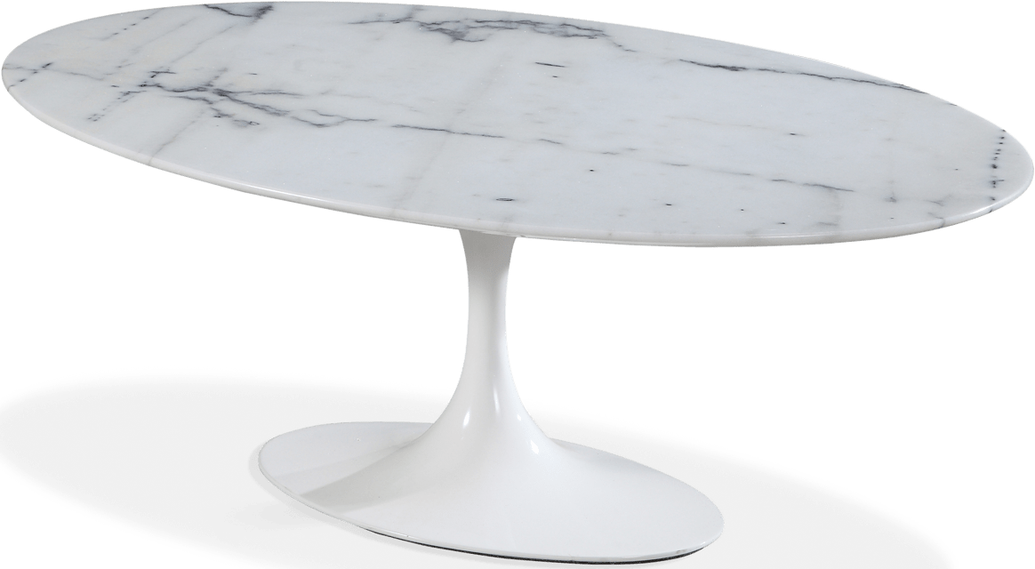 Table basse ovale Tulip - Marbre White Marble/Small image.
