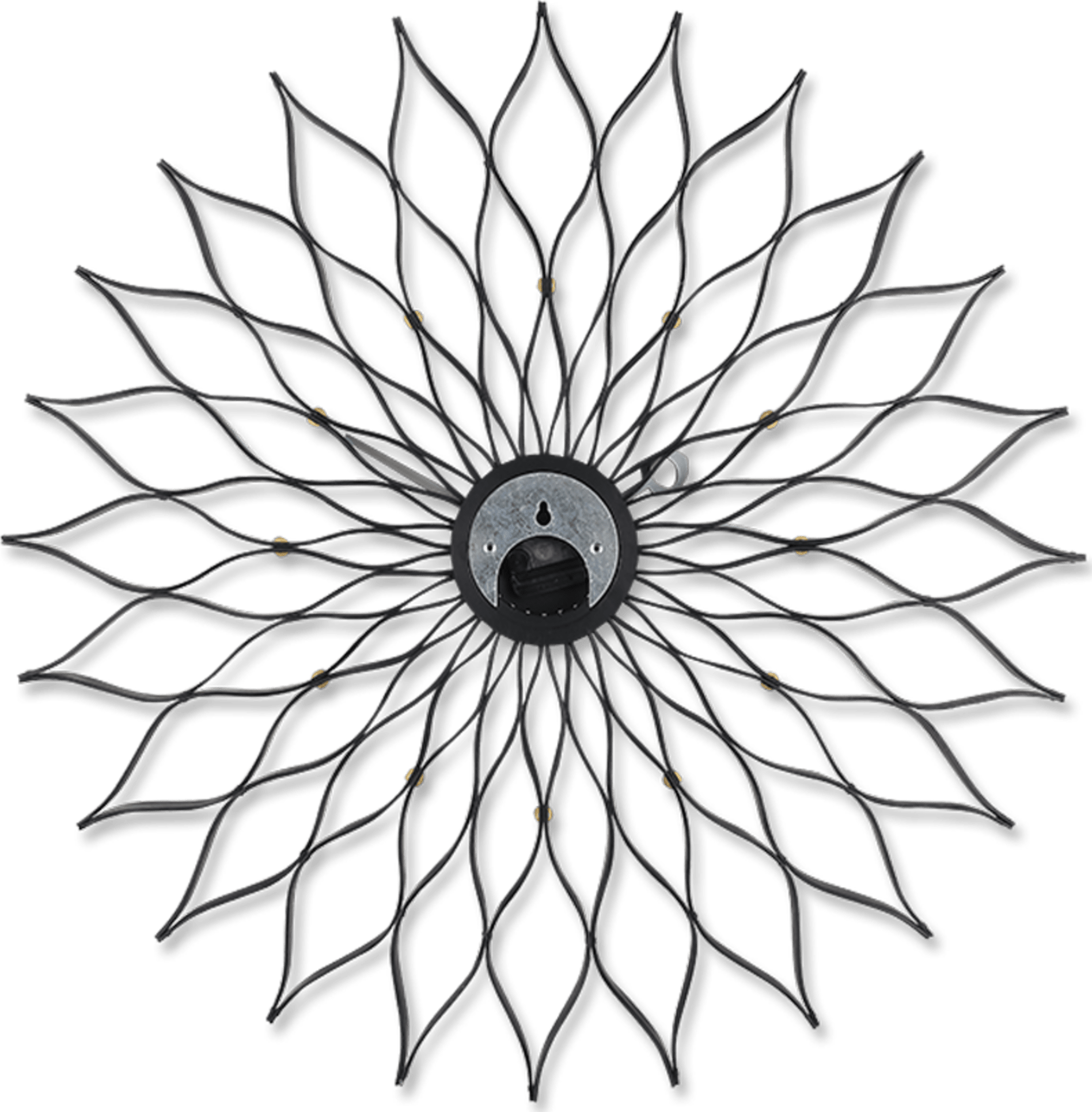 Sunflower Style Wall Clock  Black image.
