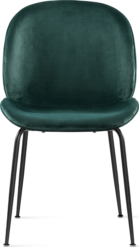 Chaise de salle à manger style coccinelle - Velours intégral rembourré Bottle Green Velvet/Black image.