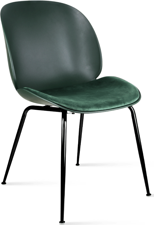 Beetle Style Dining Chair Bottle Green Velvet/Black image.