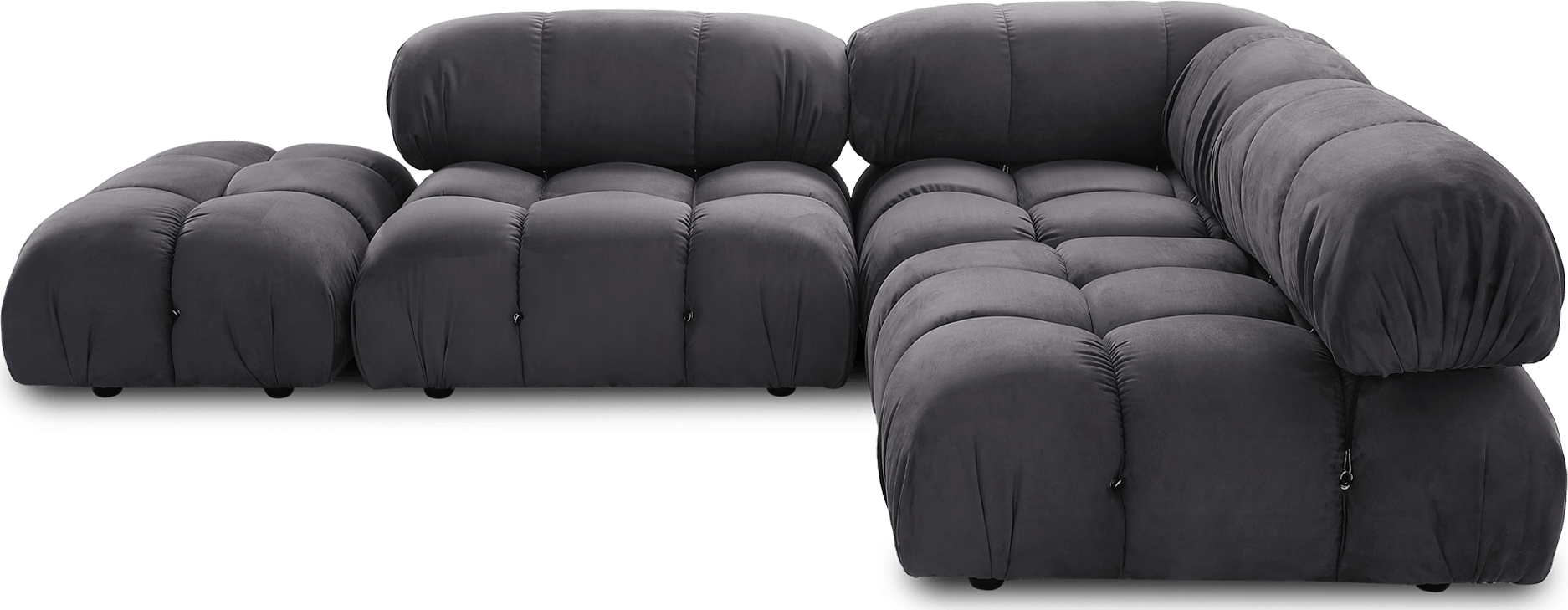 Camaleonda Style Corner Sofa - Left Armrest Charcoal Grey Alcantara/Alcantara image.
