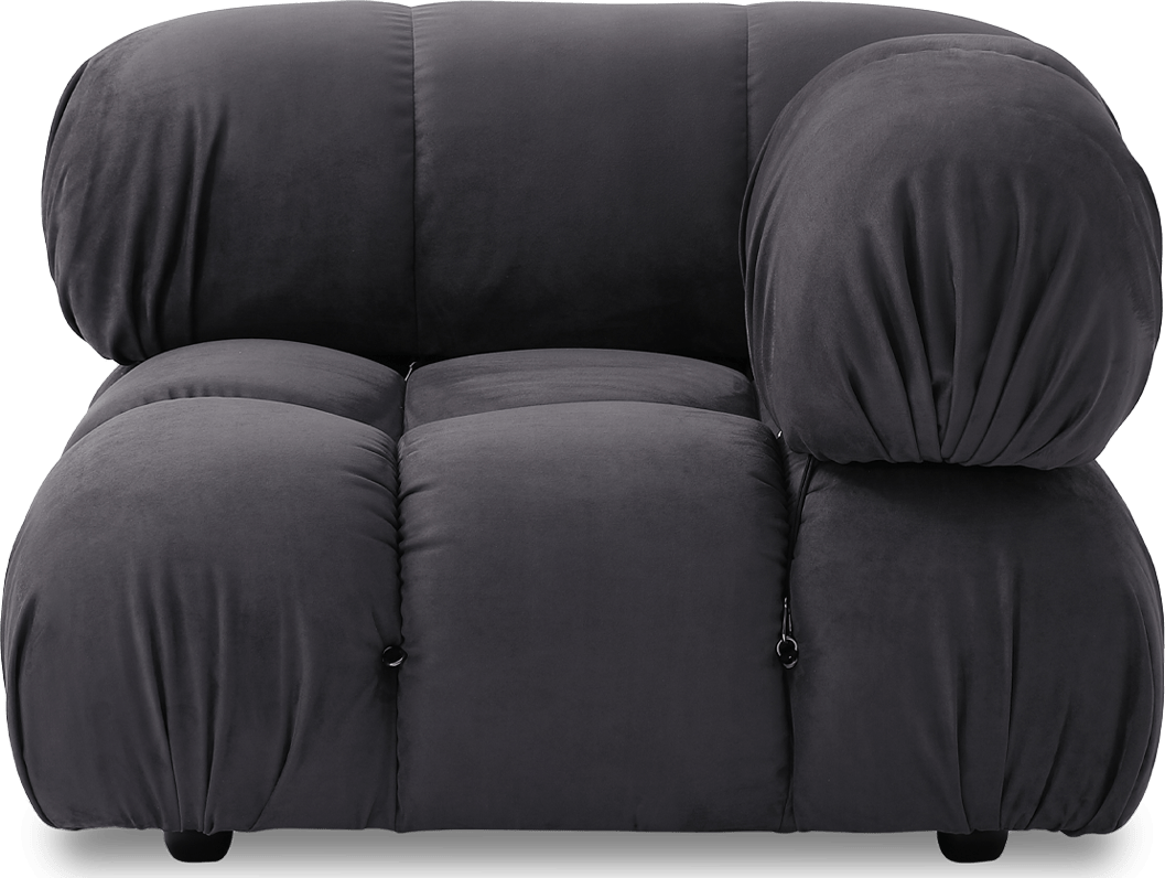 Canapé d'angle style Camaleonda - Accoudoir gauche Charcoal Grey Alcantara/Alcantara image.