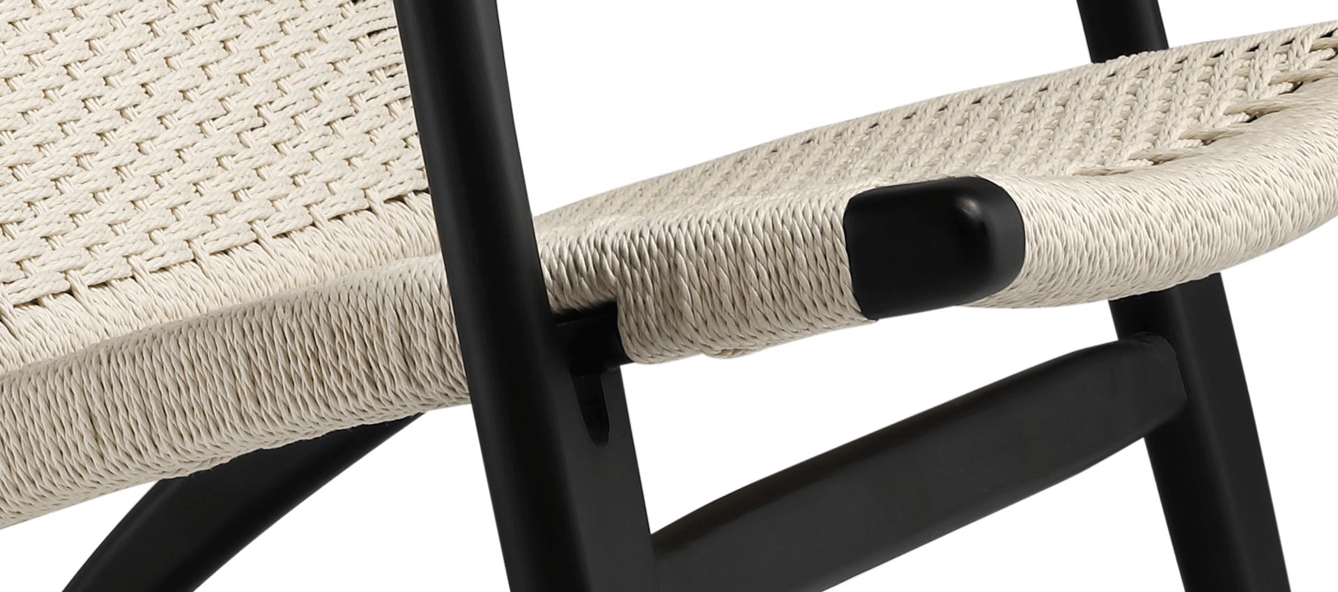 Fauteuil CH25 Black Painted Ash/Natural image.