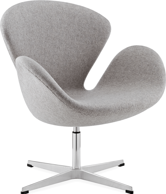 The Swan Chair  Wool/Without piping/Light Pebble Grey image.