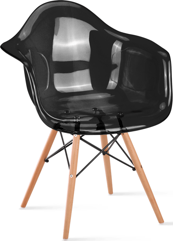Chaise transparente de style DAW Black/Light Wood image.