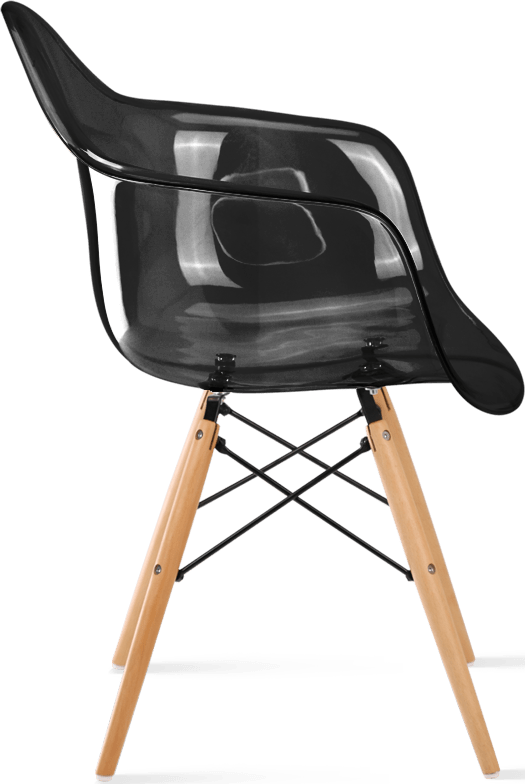 Chaise transparente de style DAW Black/Light Wood image.