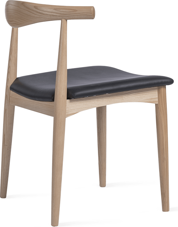 Fauteuil coudé - Coussin en cuir véritable - Carré Black/Solid American Ashwood image.