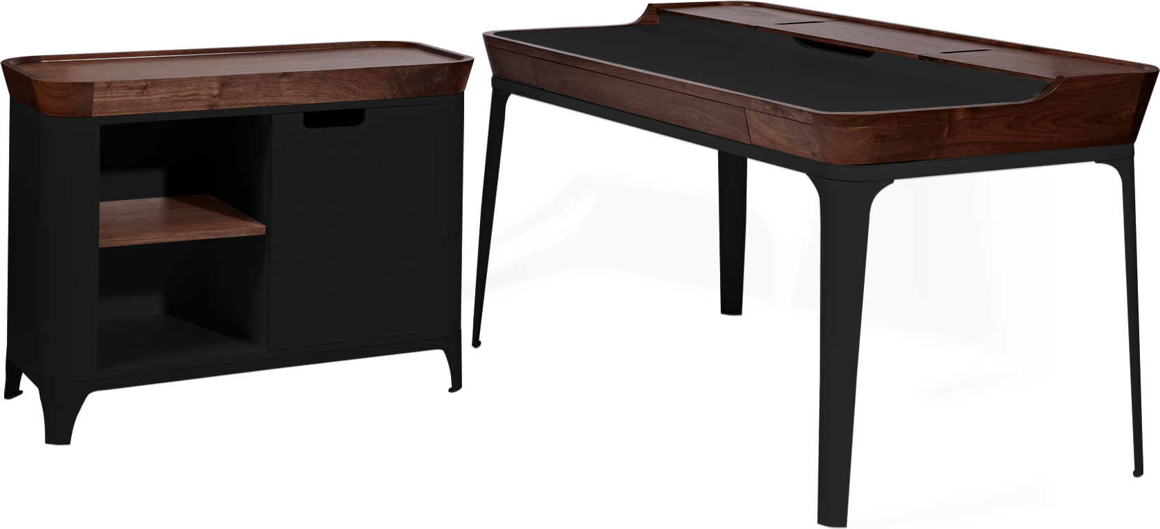 Finn Desk Walnut/Black image.