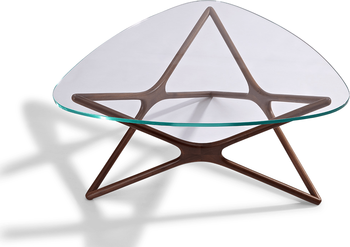 Star Triangular Coffee Table   Walnut image.