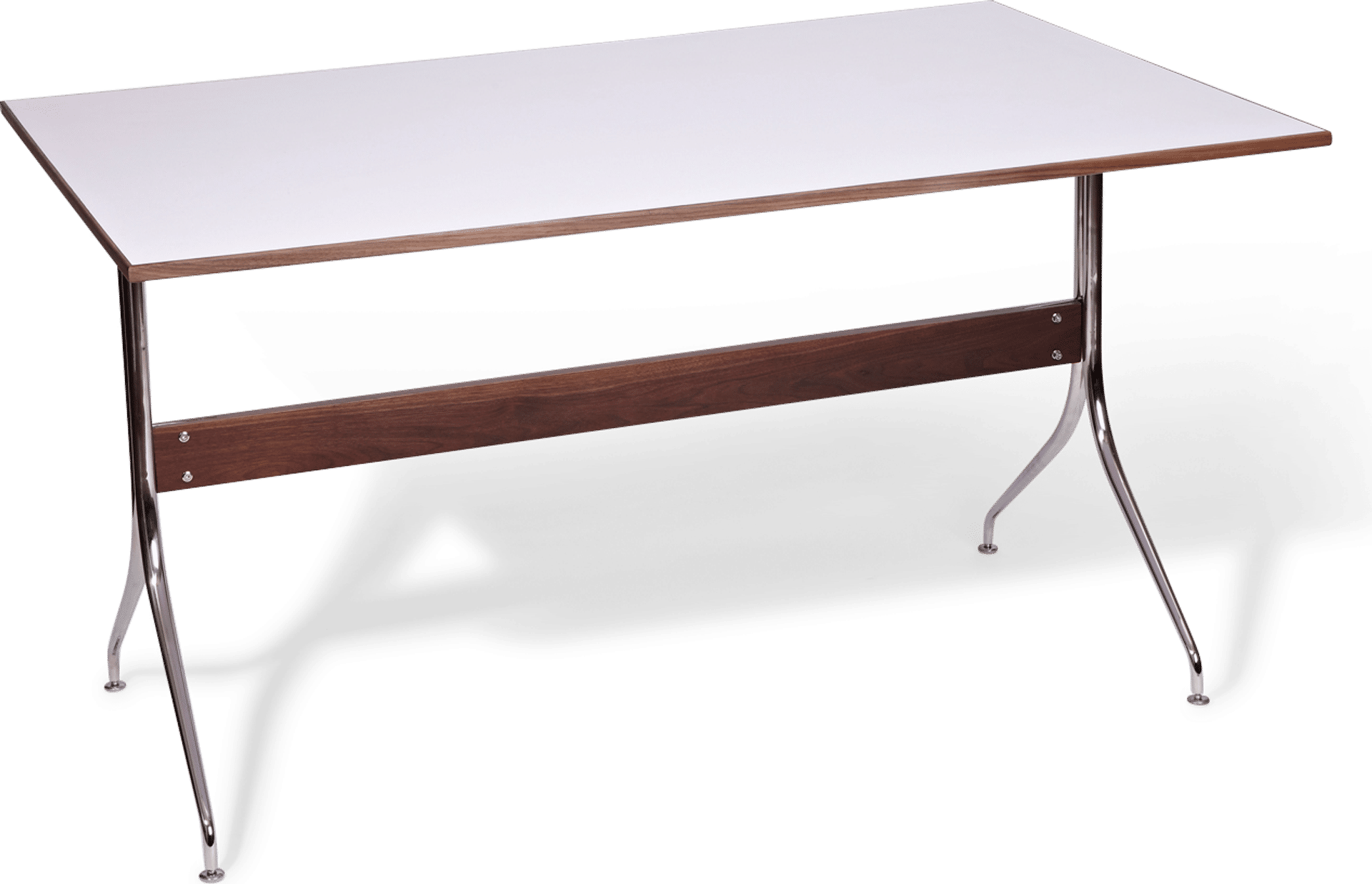 Swag Leg Rectangular Dining Table  White image.