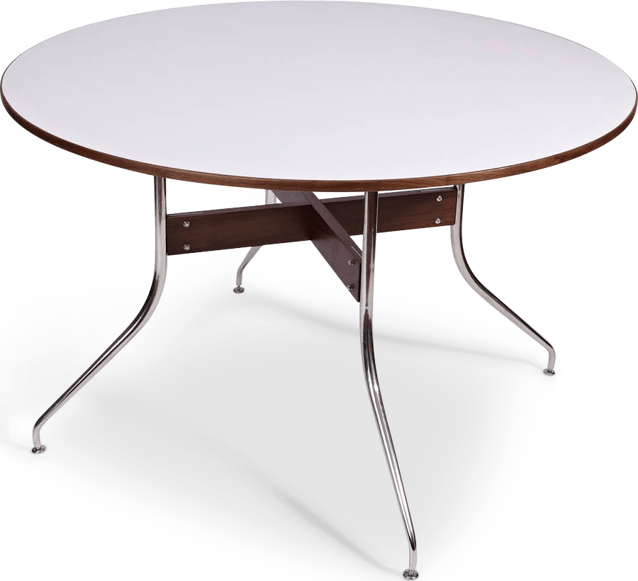 Swag Leg Round Dining Table  White image.