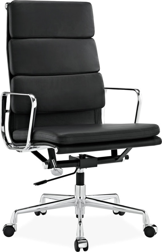 Eames Style Office Chair EA219 Leather Black image.