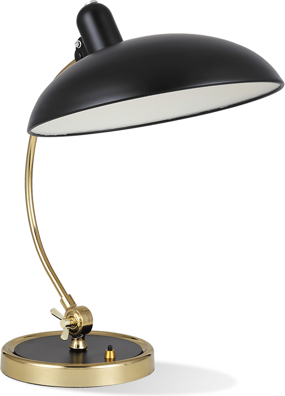 Kaiser Idell Style Table Lamp - Matt Black / Brass 6631T Luxe Black image.