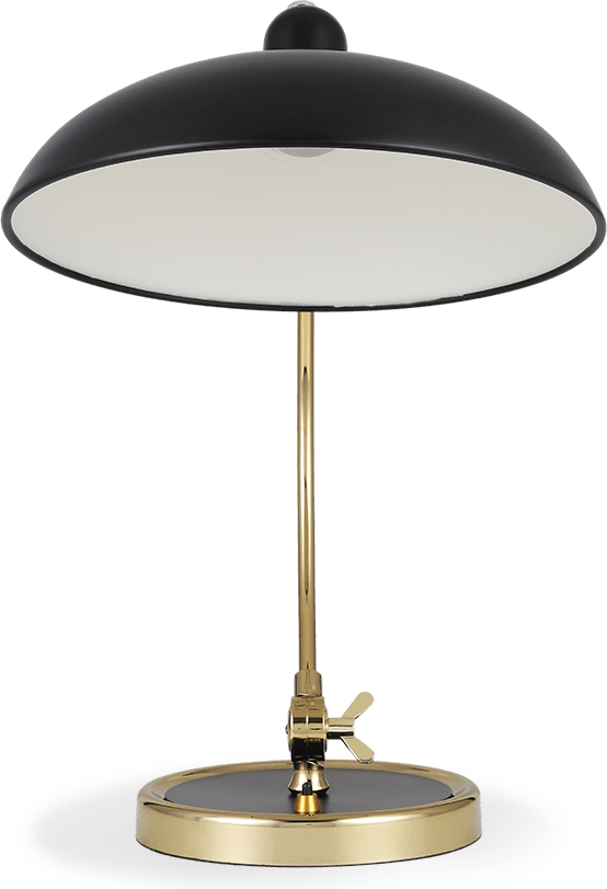 Kaiser Idell Style Table Lamp - Matt Black / Brass 6631T Luxe Black image.