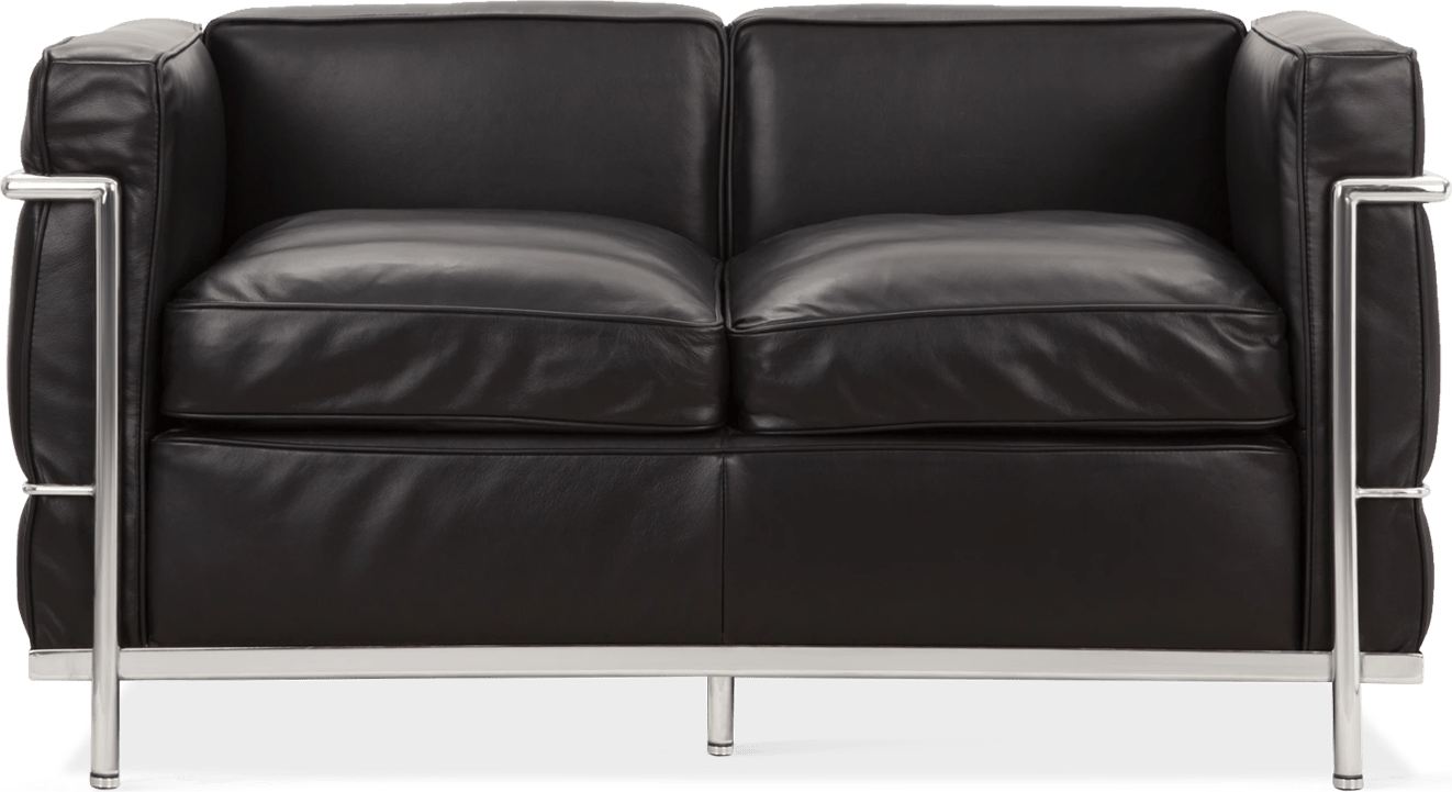 LC2 Style Petit - 2 Seat Sofa Black image.