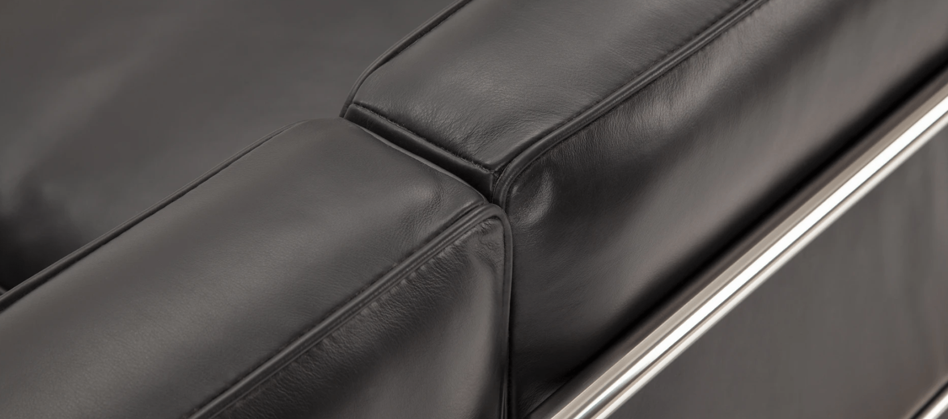 LC2 Style Petit - 2 Seat Sofa Black image.