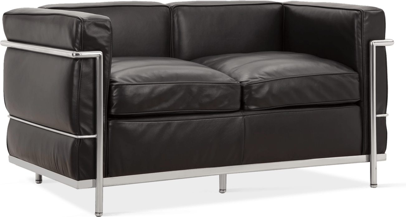 LC2 Style Petit - 2 Seat Sofa Black image.