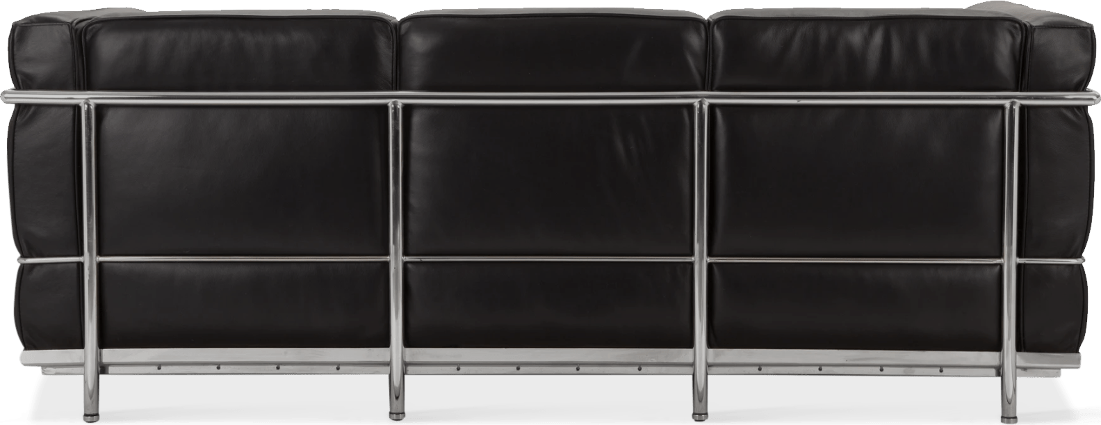 LC2 Style Petit - 3 Seat Sofa - Black Leather  Black image.