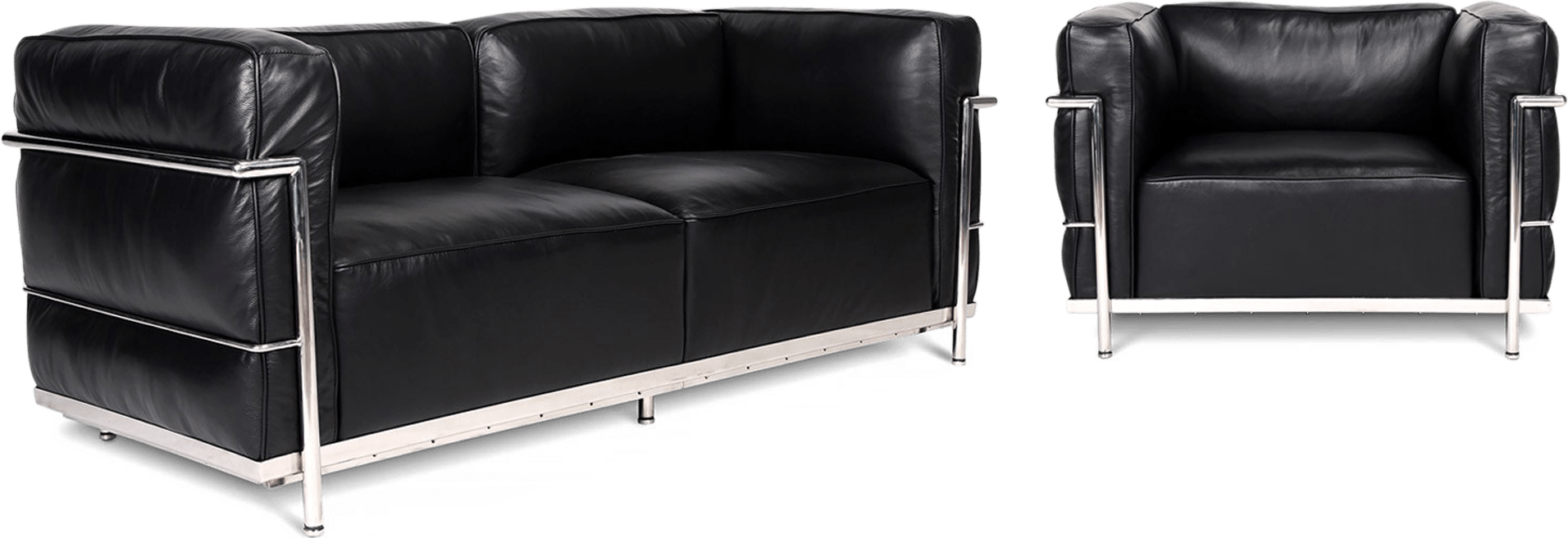 Grand Sofa 2 places style LC3 Black  image.