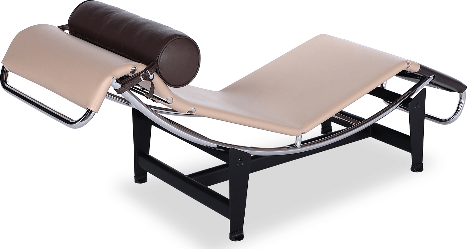 LC4 Style Chaise Longue - Special Edition Faux Leather/Beige image.