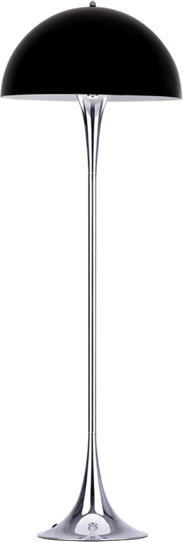 Lampadaire Panthella Style Chrome Black image.
