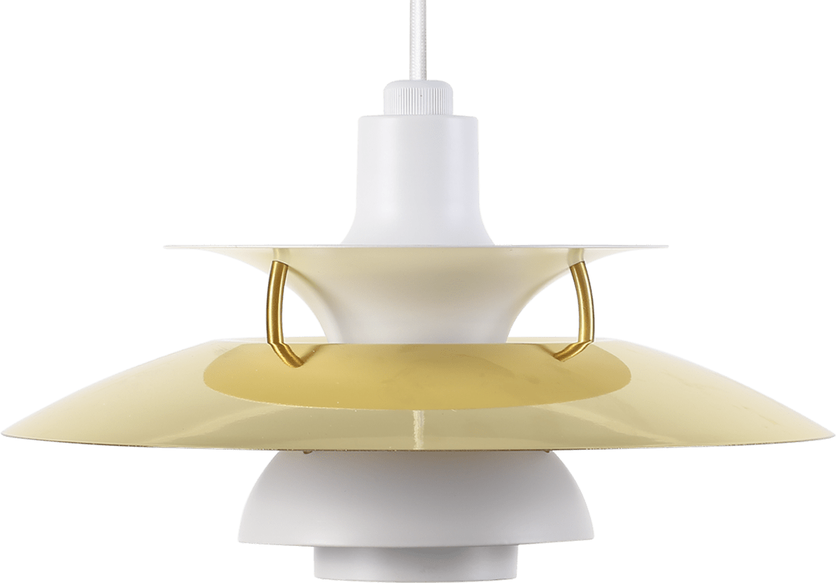 PH 5 Pendant Lamp - Mini White N Brass image.