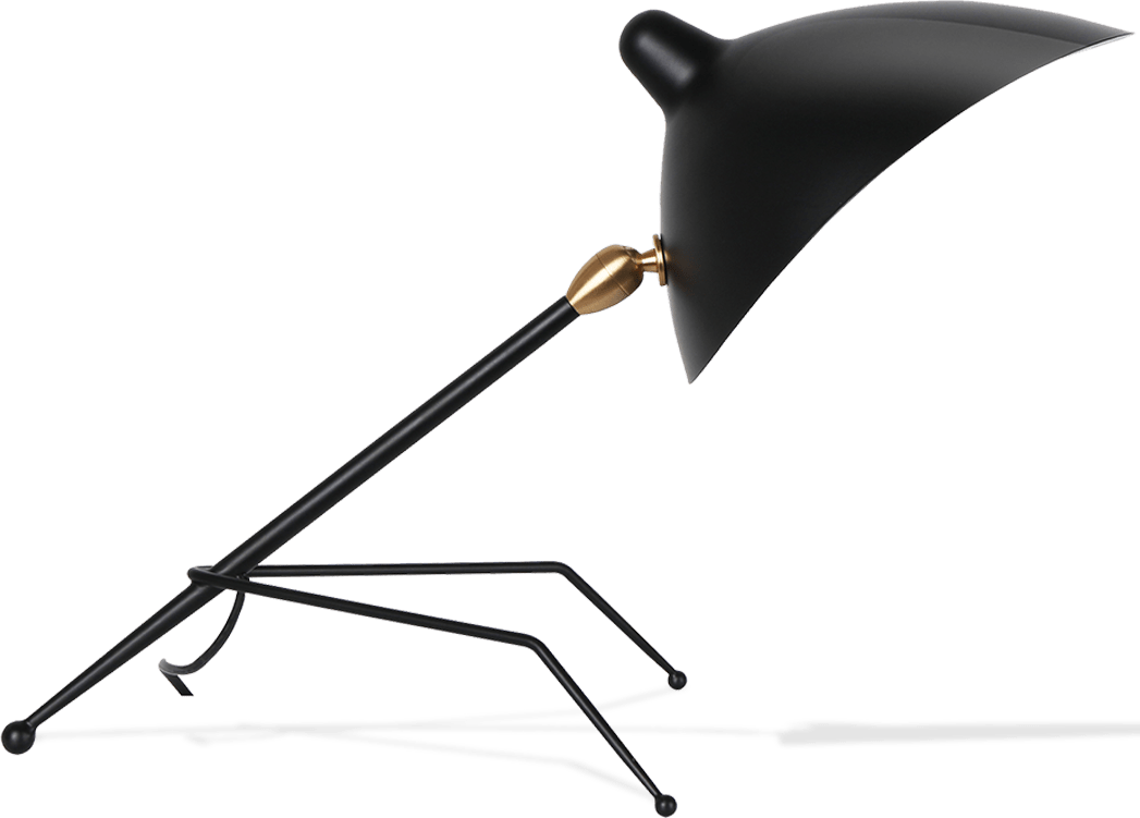 Serge Mouille Style Tripod Lamp Black image.