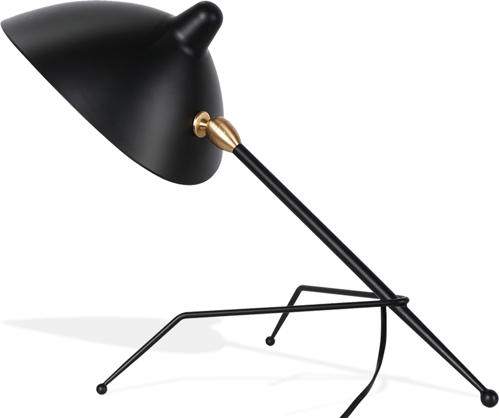 Serge Mouille Style Tripod Lamp Black image.