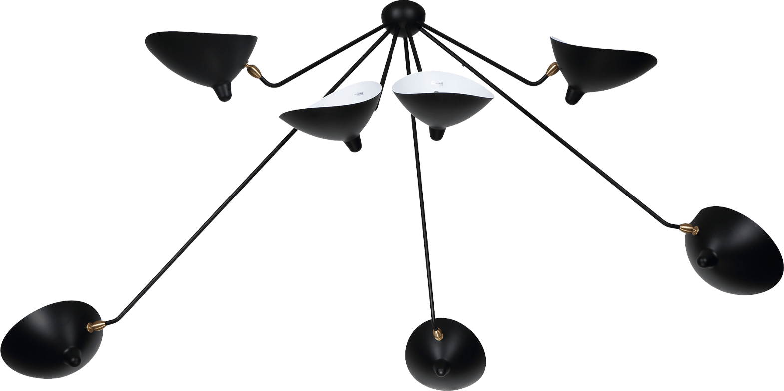 Spider Ceiling Lamp 7 Still Arms Black image.