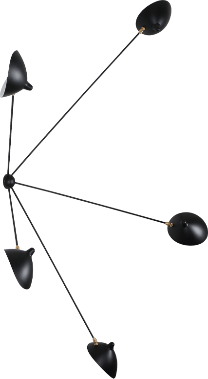 Lampe murale Spider 5 bras Black image.