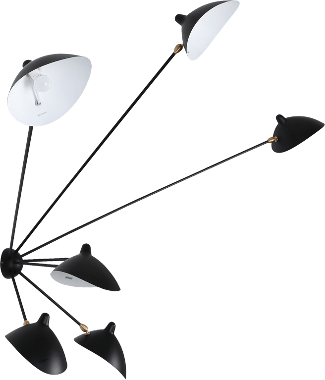 Spider Wall Lamp 7 Arms Black image.