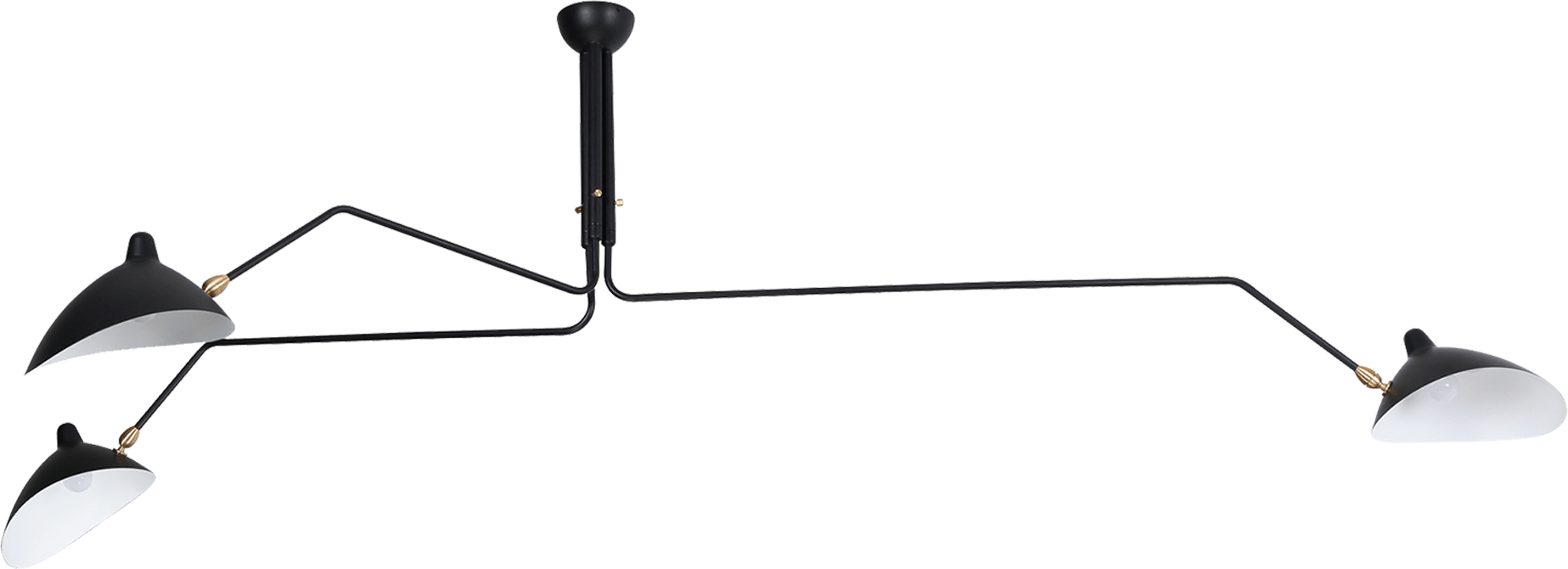 MCL R3 - Three Arm Casquette Ceiling Lamp Black image.