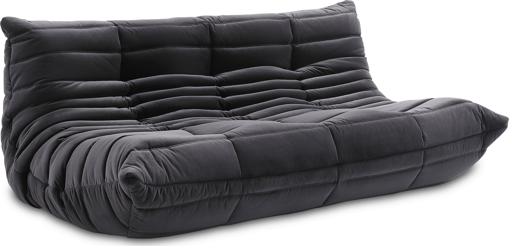 Comfort Style 3-Seater Sofa Dark Grey Velvet/Velvet image.