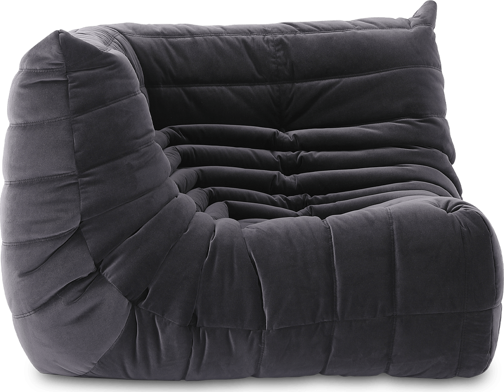 Comfort Style Curve Sofa Dark Grey Velvet/Velvet image.