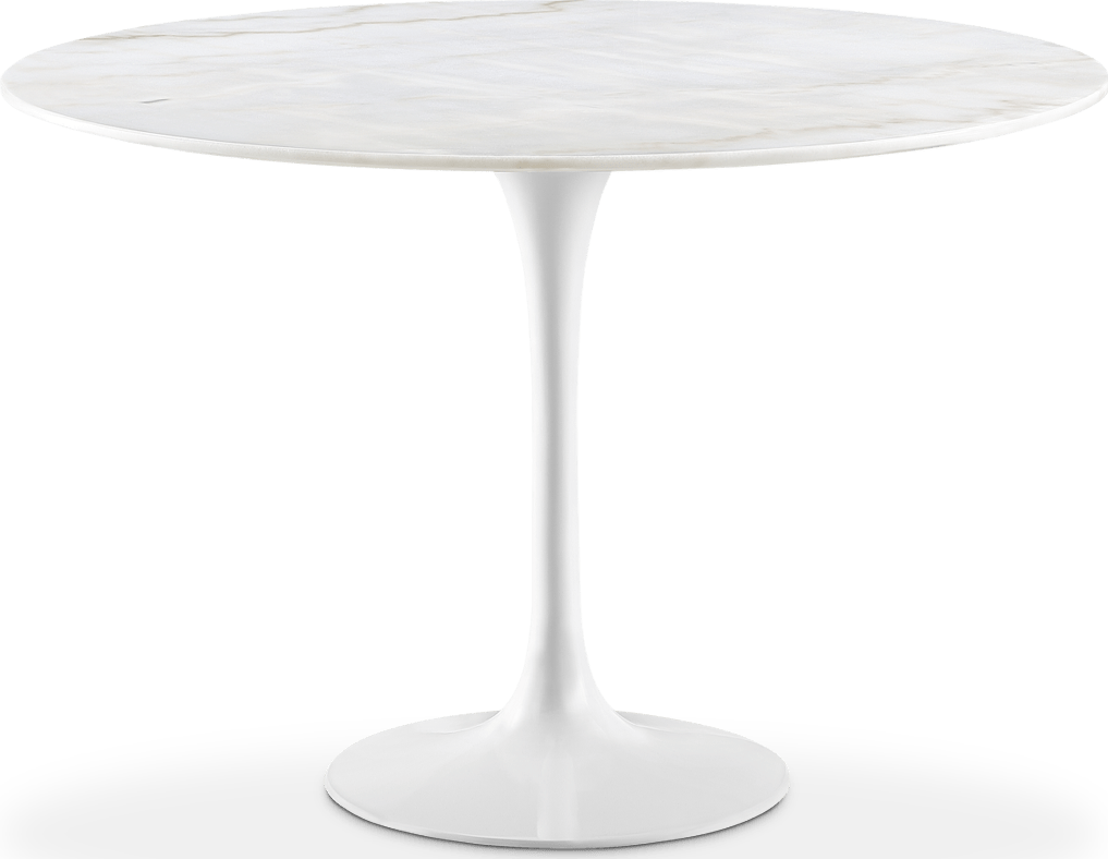 Tulip Round Dining Table - White Marble White Marble/90 CM image.