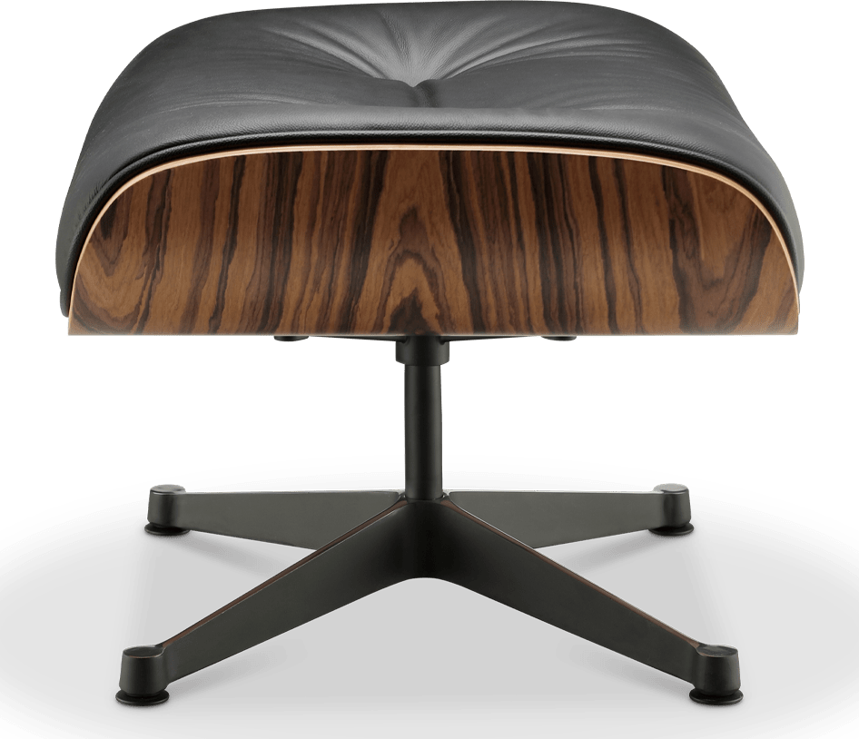Eames Style Lounge Chair 670 Stool Italian Leather/Black/Rosewood image.