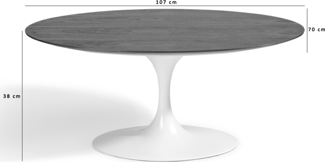 Tulip Oval Coffee Table - Walnut